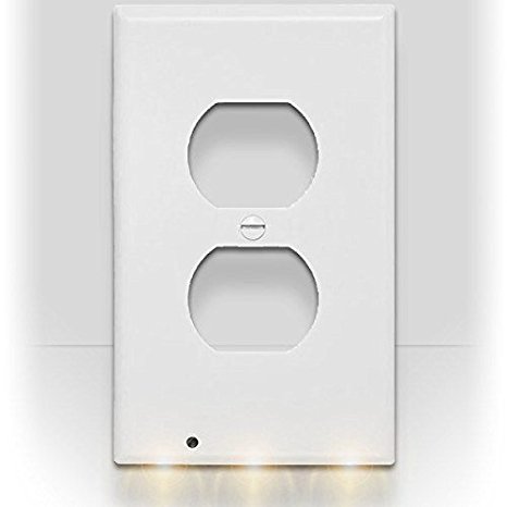 SnapPower Guidelight - Outlet Coverplate with LED Night Lights (Duplex, White)