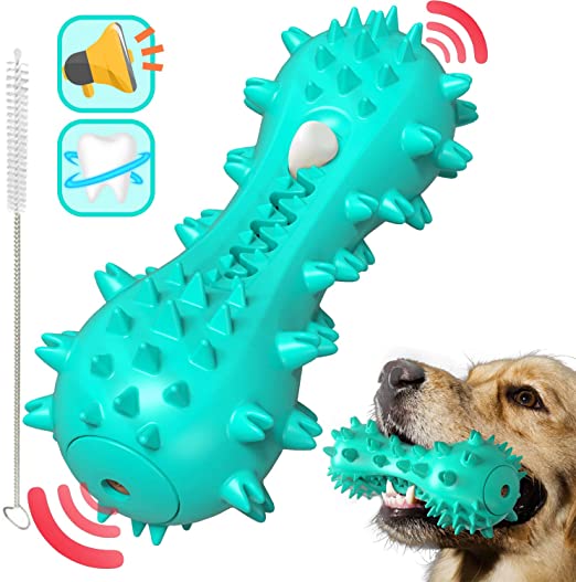 Rmolitty Dog Toothbrush Chew Toy, Dog Squeaky Toys, Teeth Cleaning Dental Toys for Chewers for Small Medium Dogs Puppy