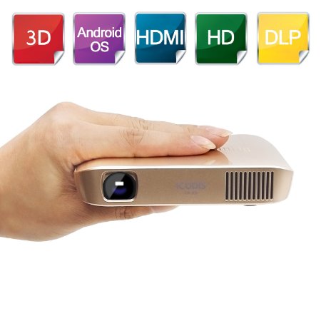 iCODIS CB-300 Pico Projector 3D HD Video with DLP 1800 Lumen Mini HDMI30000 Hour Led Life Mobile Pocket Movie and Entertainment Home Theater