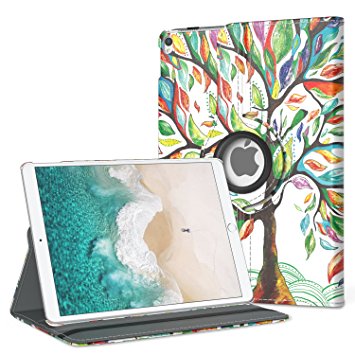iPad Pro 10.5 Case - MoKo 360 Degree Rotating Cover Case with Auto Wake / Sleep for Apple iPad Pro 10.5 Inch 2017 Released Tablet, Lucky TREE