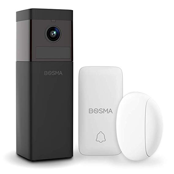 BOSMA Home Security Camera, 1080p Full HD IP Surveillance System with Night Vision, Two Way Audio and Siren Alarm, Door/Window Sensor & Smart Doorbell