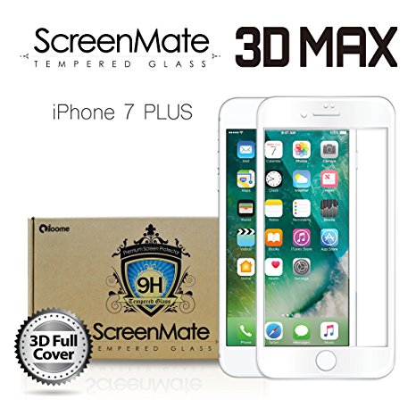 ScreenMate 3D Max Full Cover Tempered Glass Screen Protector (iPhone 7 Plus - 3D Full Cover - White)