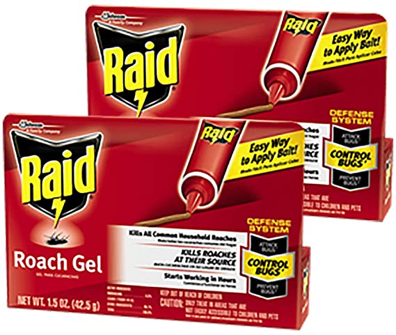 SC Johnson Raid Roach Gel, Defense System to Control Bugs, 1.5 OZ (Pack of 2)
