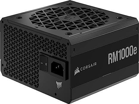 Corsair RM1000e Fully Modular Low-Noise ATX Power Supply (Dual EPS12V Connectors, 105°C-Rated Capacitors, 80 PLUS Gold Efficiency, Modern Standby Support) Black