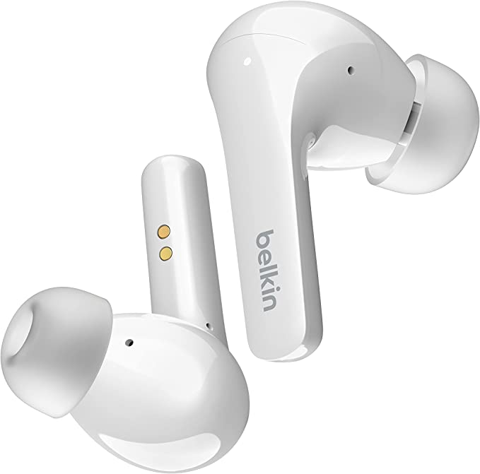 Belkin Wireless Earbuds, SoundForm Flow True Wireless Earphones with Wireless Charging, IPX5 Sweat and Water Resistant, 31 Hour Play Time for iPhone, Galaxy, Pixel and More - White