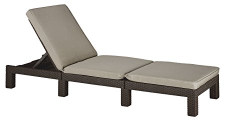 Keter Daytona Sunlounger - Brown with Taupe Cushion