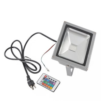 Econoled 20w Rgb Color Changing LED Flood Light 85264v Outdoor 1600lm with Remote Control