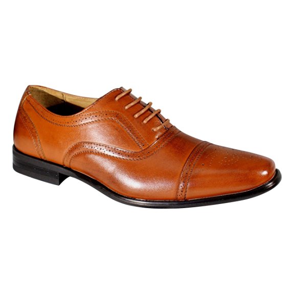 Delli Aldo Men's M-19006 Wing Tip Lace Up Leather Lining Oxford Dress Shoes