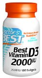 Doctors Best Best Vitamin D3 2000 IU Softgel Capsules 180-Count