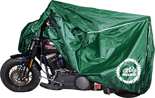 Nuzari Heavy Duty Motorcycle Cover - Perfect Waterproof Motorcycle Cover - Harley Davidson Motorcycle Cover - Strong Bike Cover XL