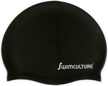 Ultra Premium Silicone Swim Cap for Men and Women to Keep Your Hair Dry - Covered by Swim Culture's Industry Leading Lifetime Warranty - Recreational, Competitive and Fitness Swimmers - Lightweight and Comfortable for Adults, Children, Boys and Girls - Greater Durability Than Latex Swimming Caps