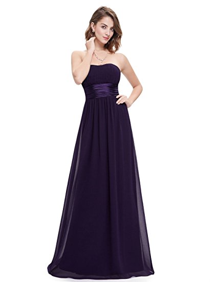 Ever Pretty Women's Strapless Ruched Bust Chiffon Long Sexy Evening Dress 09955