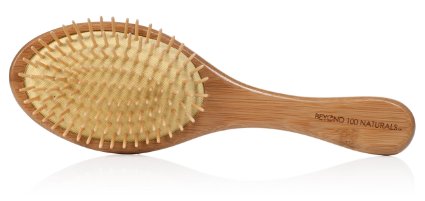 Dry Scalp Paddle Brush for Hair by Beyond 100 Naturals -100 Natural Bamboo Scalp Massager - Hair Detangler - Best Treatment for Itchy Dandruff Scalp -Professional Quality - Light Weight - Antistatic