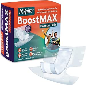 Incontinence Booster Pads Super Absorbent Absorbs Over 5 Cups! | Incontinence Pad Insert Liner Women and Men | Diaper Pads Inserts for Adult Diapers Overnight