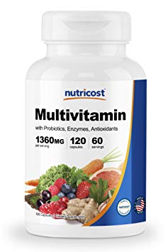 Nutricost Multivitamin 120 Veggie Capsules - With Probiotics, Enzymes, and Antioxidants