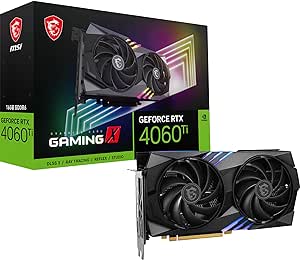 MSI GeForce RTX 4060 Ti Gaming X 16G Graphics Card - NVIDIA RTX 4060 Ti, 16GB GDDR6 Memory, 18Gbps, PCIe 4.0, Twin Frozr 9, RGB, DLSS3