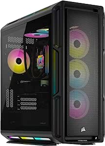 Corsair Vengeance i8200 Series Gaming PC - Liquid Cooled Intel Core i9 14900KF CPU - NVIDIA GeForce RTX 4090 GPU - 64GB Dominator Titanium RGB DDR5 Memory - 2TB M.2 SSD - Black