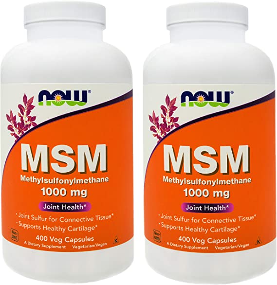 Now MSM 1000mg Supplement, 400 Veg Capsules (Pack of 2)