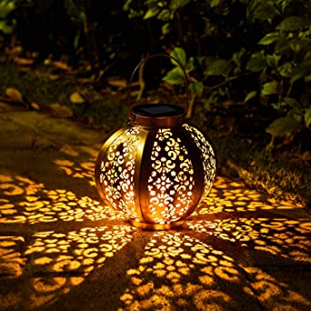 1 Pack Solar Garden Lantern,OxyLED Solar Garden Lamps Hanging Lantern IP44 Waterproof LED Solar Decorative Landscape Lighting for Patio Backyard Pathway(Warmwhite)