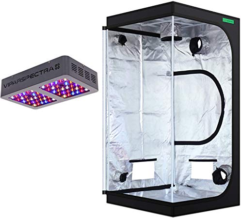 VIPARSPECTRA 36”x36”x72” Mylar Hydroponic Grow Tent   UL Certified 300W LED Grow Light Complete Kit for Indoor Plant Growing