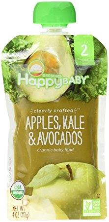 Happy Family Stage 2, Apples, Kale and Avocadoes, 4 Ounce