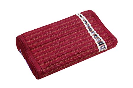 Far Infrared Gemstone Pillow - with Natural Crystals - Negative Ion - FIR Heat - Non Electric - for Hot Stone Heating Pads - Better Sleep (20"L x 12"W x 4”H Soft, Amethyst & Tourmaline - Red Violet)