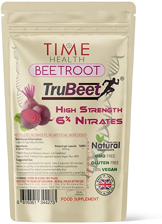 New: Beetroot Extract Capsules - 6% Nitrates - Made with TruBeet® - Pre Workout - Sport & Exercise Booster - 120 Capsules (120 Capsule Pouch)