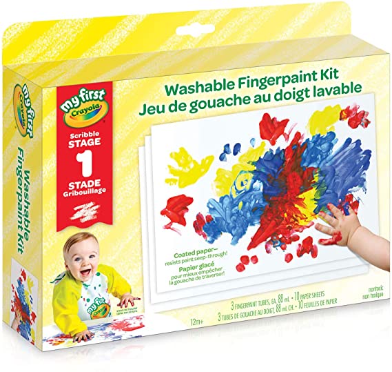 CRAYOLA My First Crayola Fingerpaint and Paper Set, Art Supplies for Toddlers, for Girls and Boys, Gift for Boys and Girls, Kids, Ages 3, 4, 5,6 and Up, Holiday Gifting, Stocking , Arts and Crafts, Gifting, 12/18/15