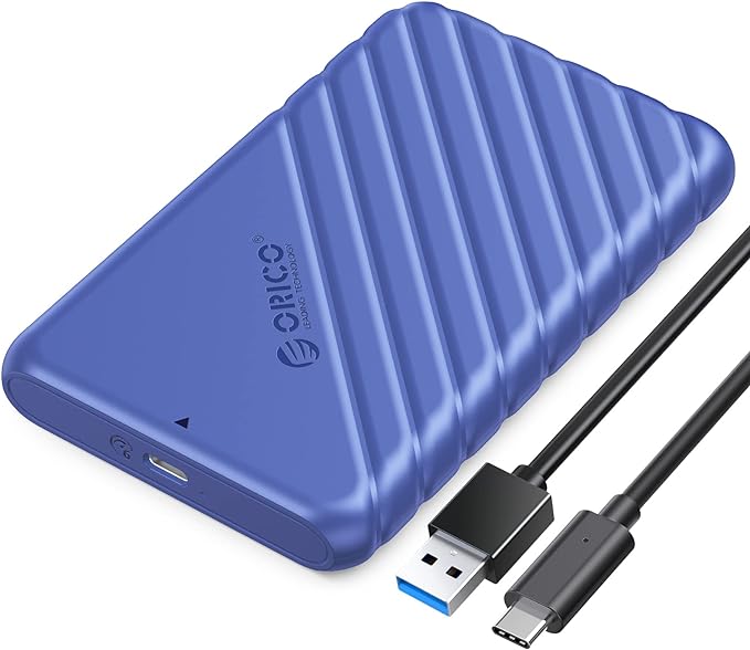 ORICO 2.5 inch USB C Hard Drive Enclosure USB 3.1 to SATA III External Hard Drive Case for SSD HDD 9.5 7mm Tool-Free with UASP,25PW1-C3