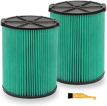 VF6000 97457 5-Layer Replacement Filter for Ridgid 5-20 Gallon Wet Dry Vacuums WD5500 WD0671 WD6425 WD7000 WD1280 WD1851 WD1680 WD1956 RV2400A 1400RV RV2600B,Fit for Husky 6-9 Gallon Vacs 2 Pack