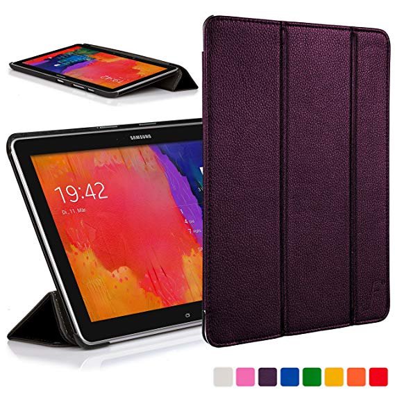 Forefront Cases® Samsung Galaxy Tab PRO 10.1 T520 (Released March 2014) Folding Smart Case Cover Sleeve – Full device protection and Smart Auto Sleep Wake function (PURPLE)