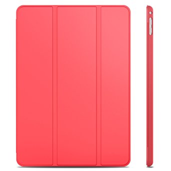 iPad Air 2 Case, JETech iPad Air 2 Slim-Fit Smart Case Cover for Apple iPad Air 2 (iPad 6) 2014 Model Ultra Slim Lightweight Stand with Smart Cover Auto Wake/Sleep (Red) - 3044