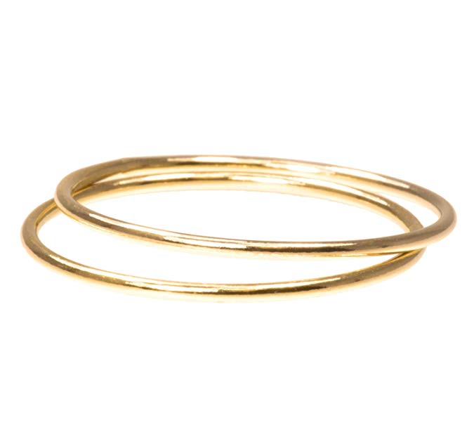 uGems 2 14K Gold Filled Stacking Rings 1mm Round