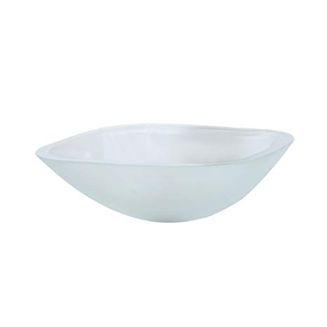 DECOLAV 1139T-FCR Kesia Translucence Square 19mm Glass Vessel Sink, Frosted Crystal