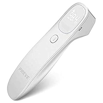 PREVE Deluxe No Touch Infrared Forehead Thermometer Medical Fever Alarm for Kids Infant Adult FDA Approved