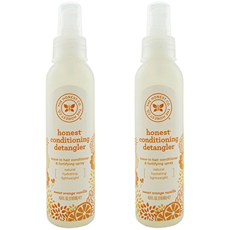 The Honest Company - Conditioning Detangler, Leave-In Conditioner and Fortifying Spray - Sweet Orange Vanilla, 4 fl oz (2 Pack)