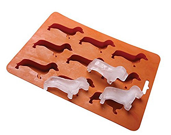 Dachshund Dog Shaped Food Grade Silicon Ice Cube Molds and Tray