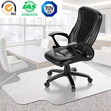 Desk Chair Mat for Carpet - Vinyl Floor Protector for Low-Pile Carpets,Non-Slip Bottom | Home, Office, Computer