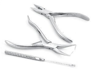 Suvorna Hairpal 3 Piece Micro Ring Hair Extension and Beading Plier Tool Kit Set, Polished Steel