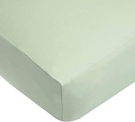 American Baby Company Supreme 100% Natural Cotton Jersey Knit Fitted Crib Sheet for Standard Crib and Toddler Mattresses, Celery, Soft Breathable, for Boys and Girls , 28 X 52 Inch