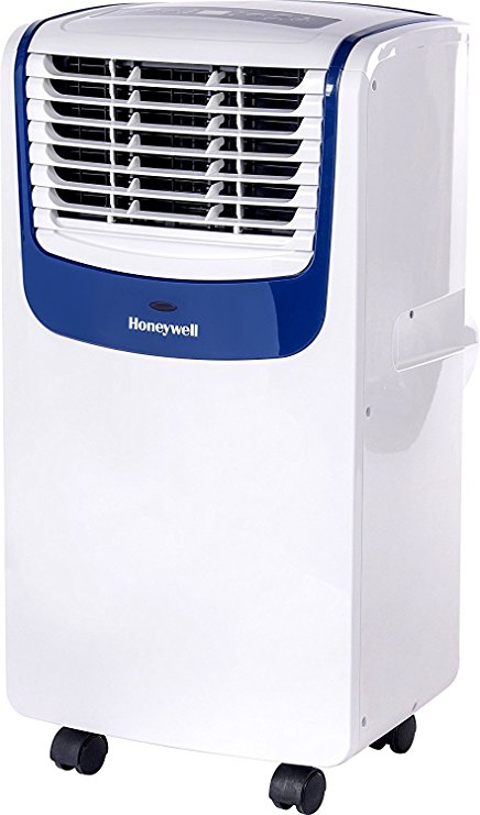 Honeywell Compact Portable Air Conditioner with Dehumidifier and Fan for Rooms up to 450 sq. ft. in White/Blue