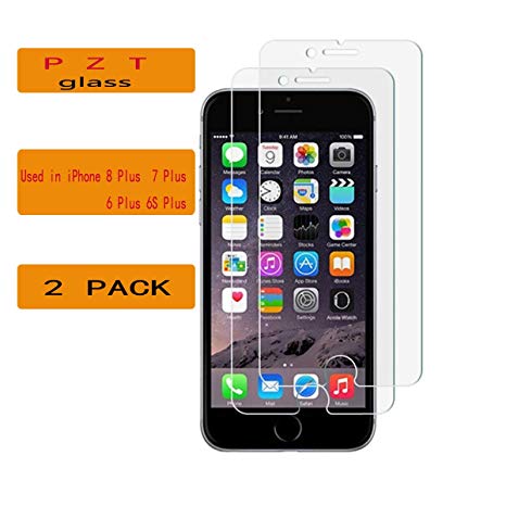 iPhone 8 Plus / 7 Plus / 6 Plus / 6s Plus Screen Protector - Tempered Glass Screen Protector with Premium Anti-Shatter and Oleophobic Treatment for iPhone 8 Plus [5.5" inch] (2 Pack) (iPhone 7 Plus)