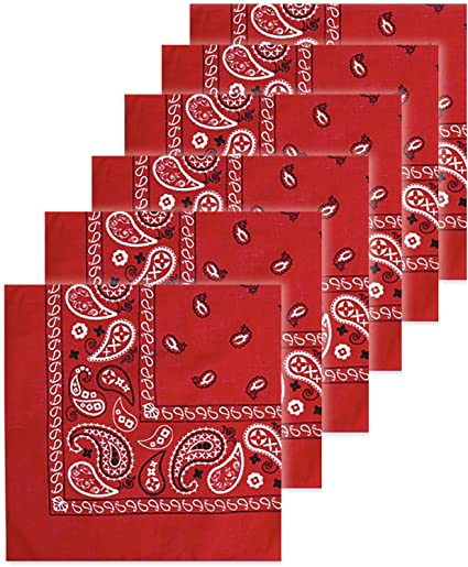 ToBeInStyle Women's Pack of 6 Cotton Bandana Face Cover Scarf