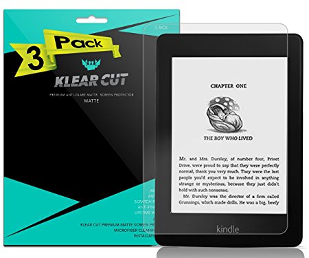 Amazon Kindle Paperwhite Screen Protector [3-Pack], Klear Cut High Definition Matte Screen Protector for Amazon Kindle Paperwhite (3G,2012,2013) PET Film Anti-Glare and Anti-Bubble Shield
