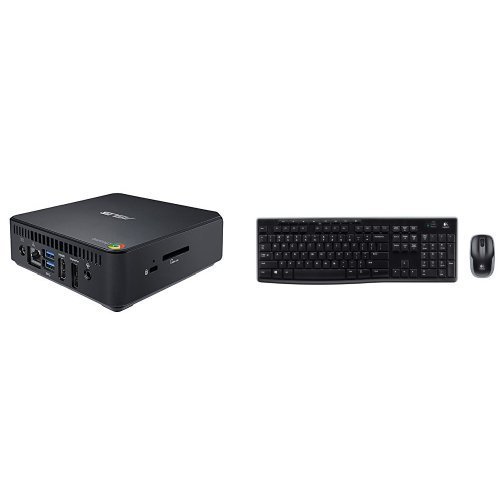 ASUS CHROMEBOX-M004U Desktop & Logitech Wireless Combo MK270 with Keyboard and Mouse