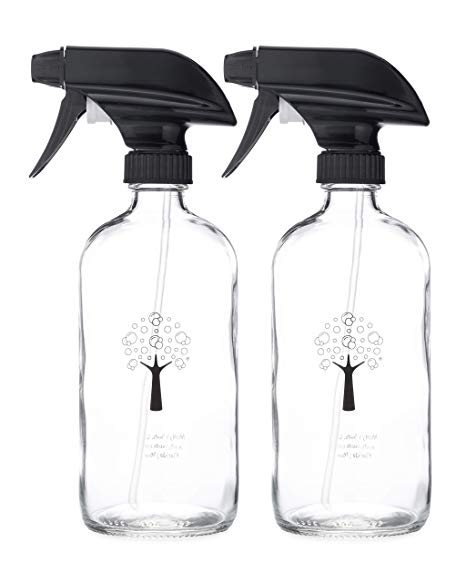 Molly's Suds Glass 16 oz Reusable Spray Bottle for Cleaning Solutions and Essential Oils, 2 Pack