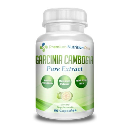 Pure 95% HCA Premium Garcinia Cambogia Plus, Appetite Suppressant for Weight Loss & Detox Diet. Plus Energy & Focus Booster - 100% Natural Supplement Extract.