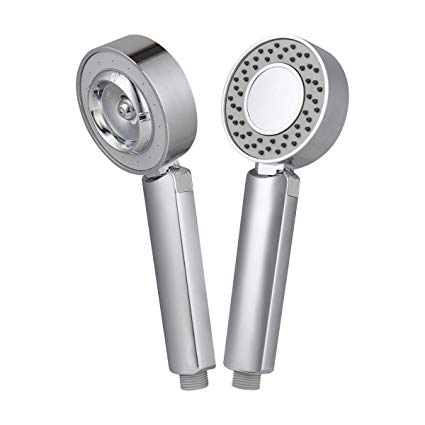 Shower Head - High Pressure Massage Handheld Shower Head - Double Sided Water Saving Shower Head with 3 Settings - Chrome Finish Shower Head For Luxury Relaxation and Spa