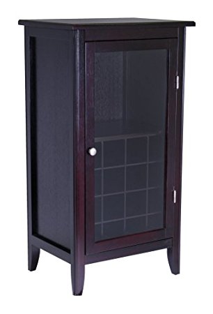 Winsome Wood Wine Cabinet with Glass Door, Espresso