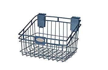 Suncast Wire Storage Basket - Wire Basket Ideal for Hanging on Slat Wall, Door, Counter for Convenient and Accessible Storage - Holds up to 40 lbs. - Blue